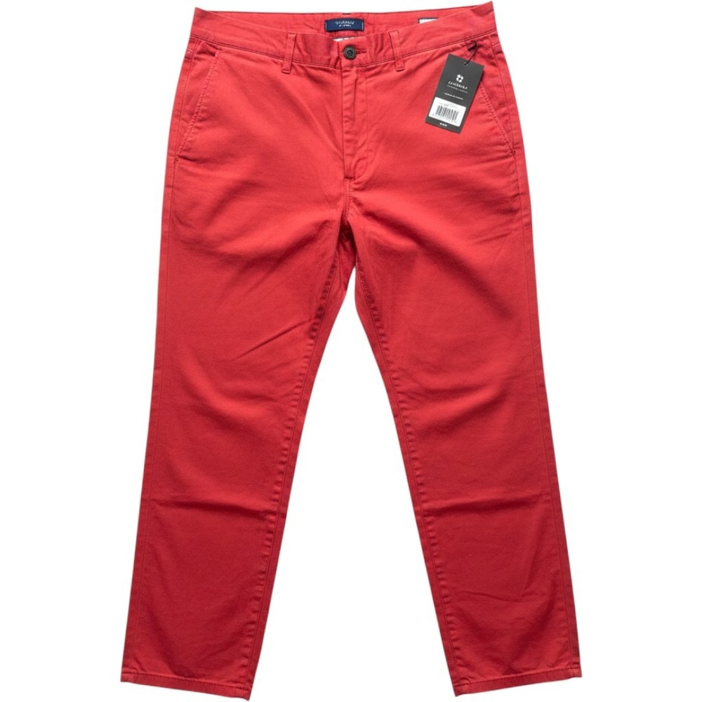 Castaway Nantucket Island Mens Red Cotton Canvas Chino Pants 35x32 NEW